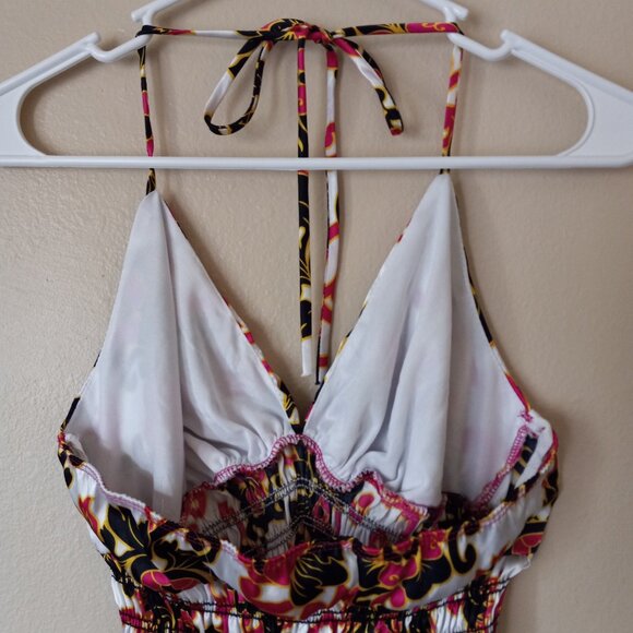 FLAMINGO USA Sexy Pink/Yellow/Black/Cream Backless Tank Women's L - Picture 12 of 12